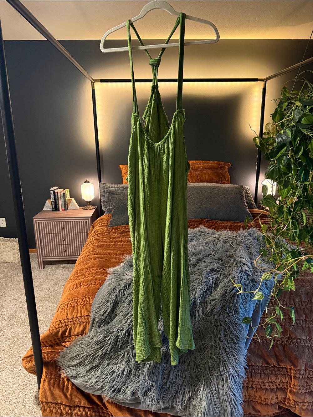 Anthropologie Olive Green Strappy Sleep Dress